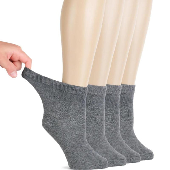 4 Pairs Bamboo Comfy Diabetic Socks