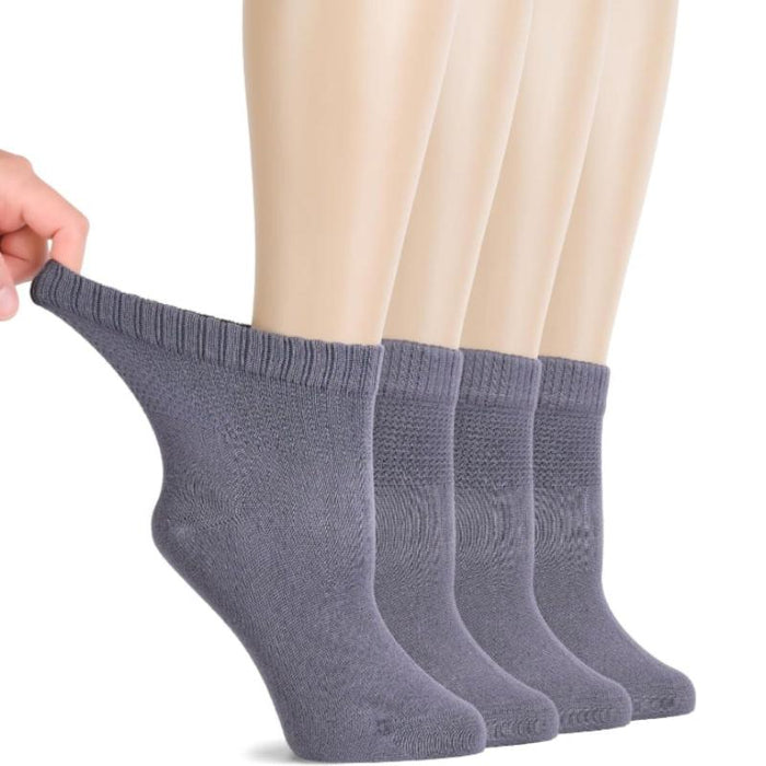 4 Pairs Bamboo Diabetic Socks – Non-Binding and Comfort