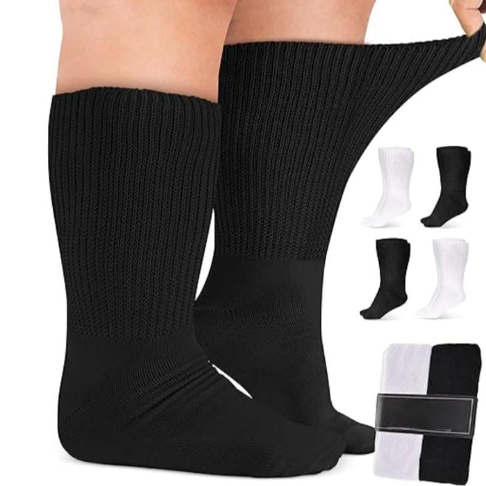 4-Pack Bariatric Diabetic Socks - Extra Wide and Maximum Comfort