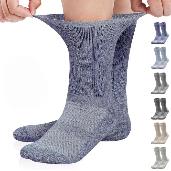 Pack Of 6 Non Binding Comfort Diabetic Socks With Seamless Design