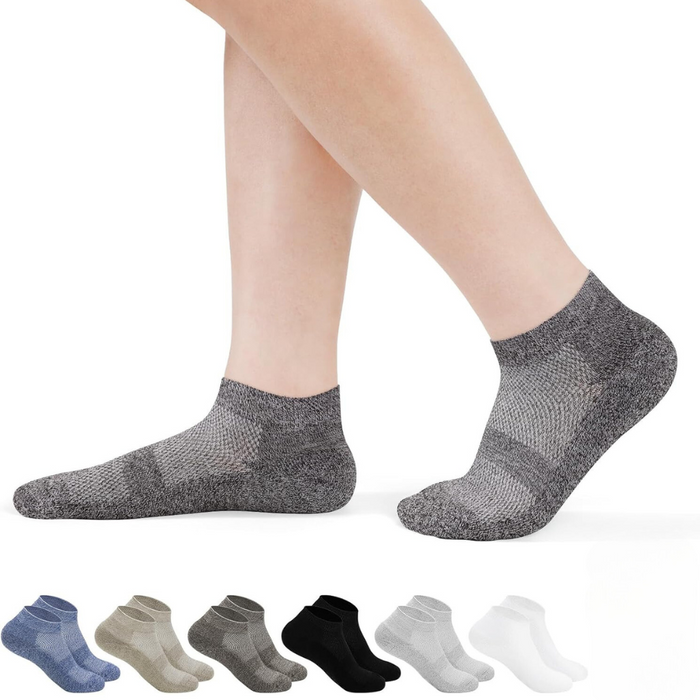 6 Pack Lightweight Comfort Diabetic Socks – Secure Fit with Grip