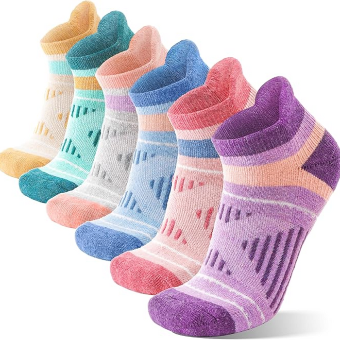 6 Pairs Cushioned Hiking Plantar Socks - Comfort and Support