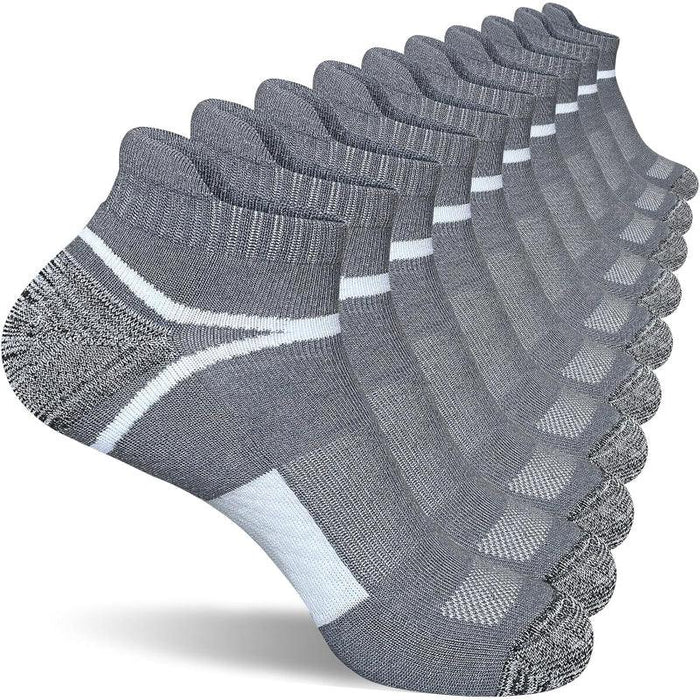 5 Pairs Athletic Cushioned Antimicrobial Socks