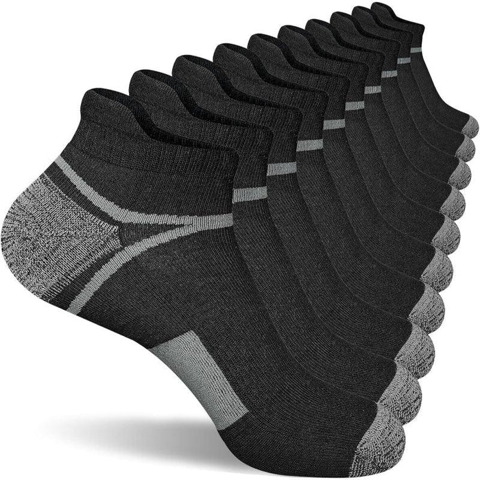 5 Pairs Athletic Cushioned Antimicrobial Socks