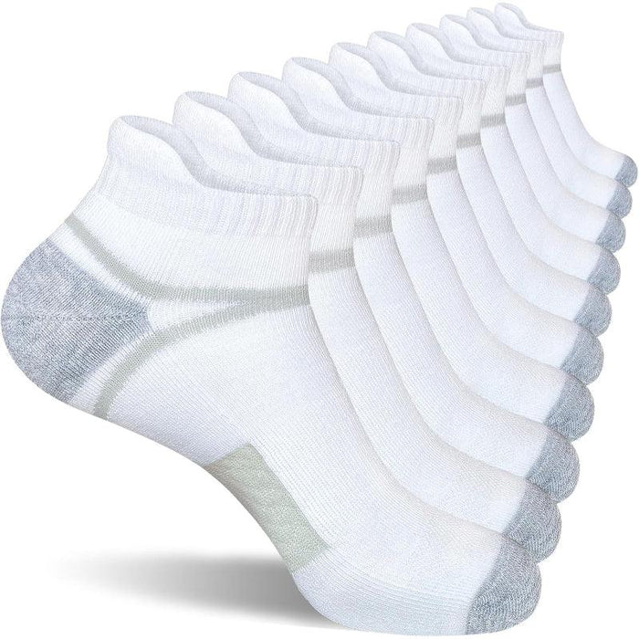 5 Pairs Athletic Cushioned Antimicrobial Socks