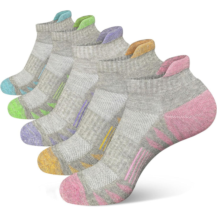 5 Pairs Cushioned Athletic Socks - Performance and Comfort