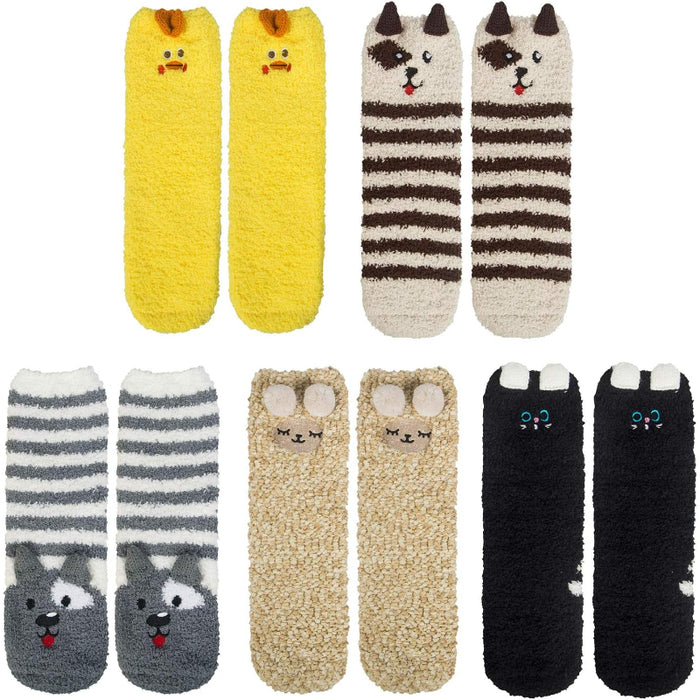 5 Pack Fuzzy Slipper Diabetic Socks – Warmth and Safety Combined