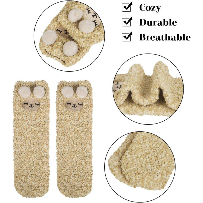 5 Pack Fuzzy Slipper Diabetic Socks – Warmth and Safety Combined