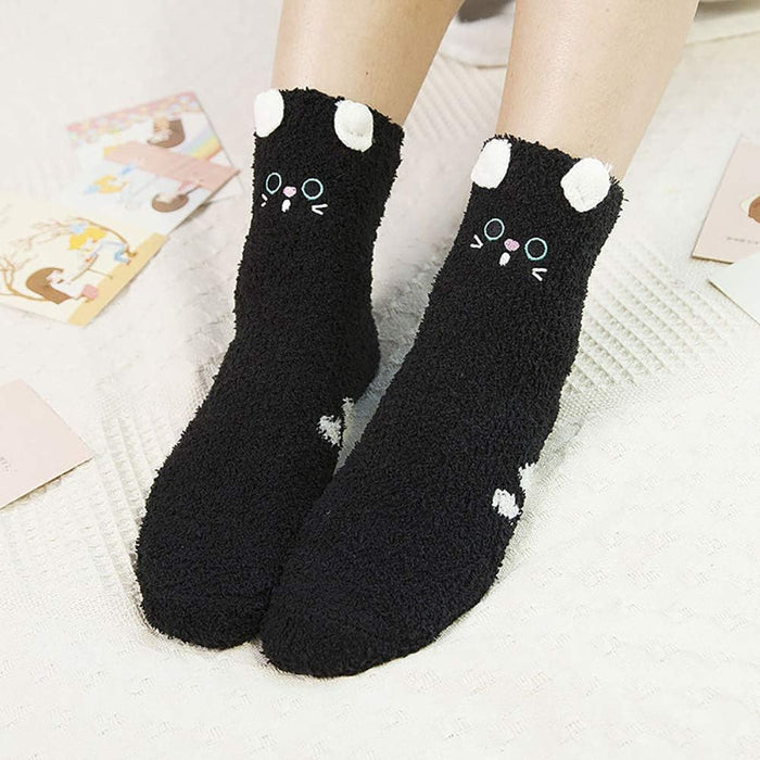 Pack Of 5 Fuzzy Slipper Diabetic Socks