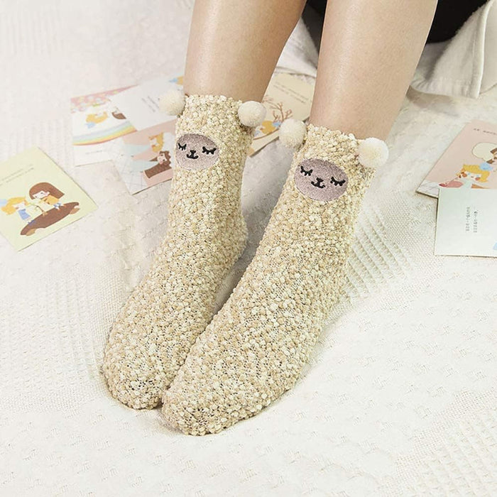 Pack Of 5 Fuzzy Slipper Diabetic Socks