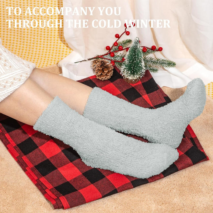 Pack Of 5 Fuzzy Slipper Diabetic Socks