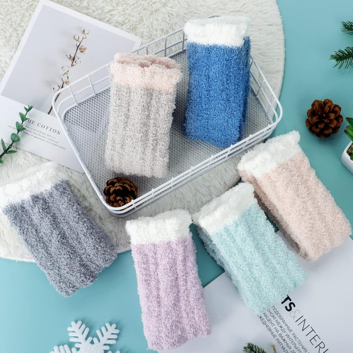 Pack Of 5 Fuzzy Slipper Diabetic Socks