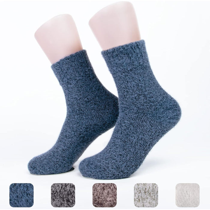 Pack Of 5 Fuzzy Slipper Diabetic Socks