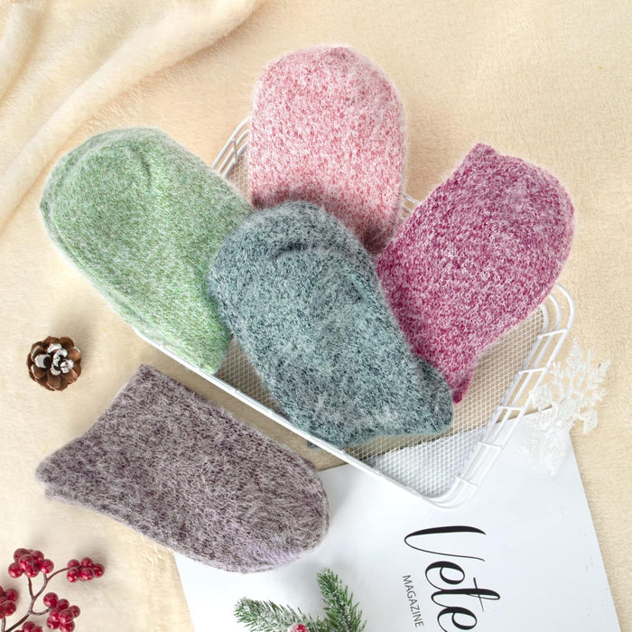 Pack Of 5 Fuzzy Slipper Diabetic Socks