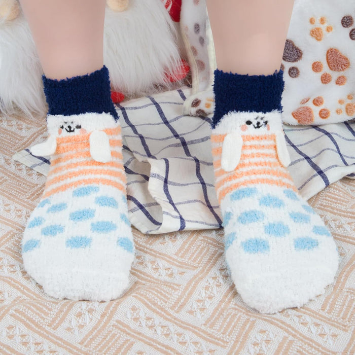 Pack Of 5 Fuzzy Slipper Diabetic Socks