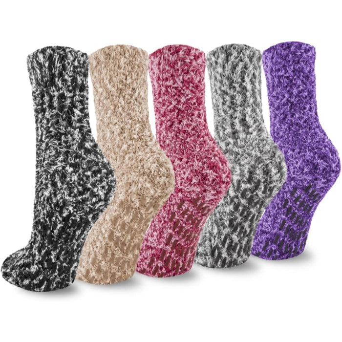 5 Pack Fuzzy Slipper Diabetic Socks – Warmth and Safety Combined