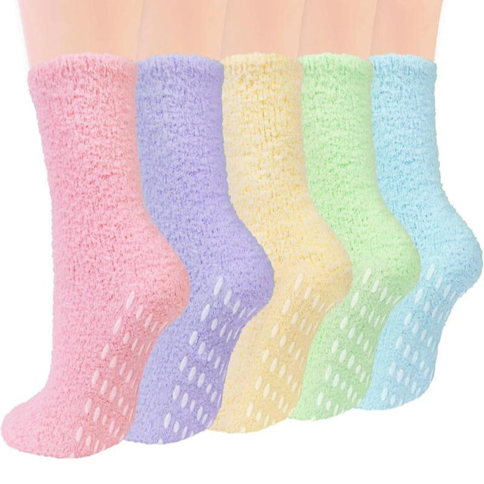 5 Pack Fuzzy Slipper Diabetic Socks – Warmth and Safety Combined