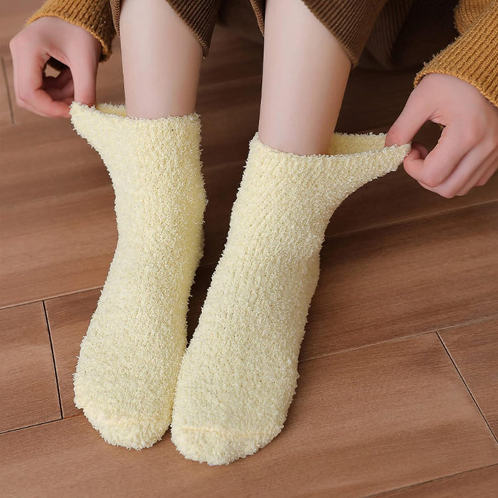 Pack Of 5 Fuzzy Slipper Diabetic Socks