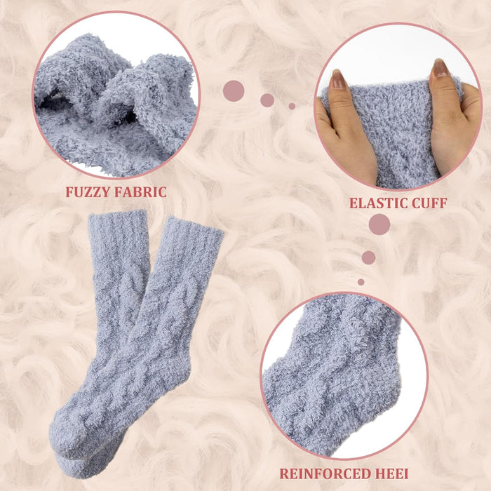 Pack Of 5 Fuzzy Slipper Diabetic Socks