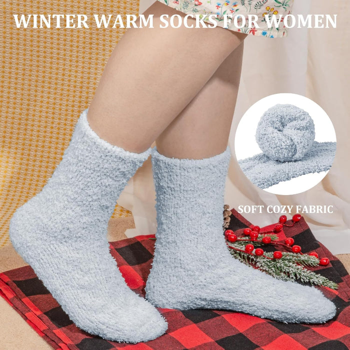 Pack Of 5 Fuzzy Slipper Diabetic Socks