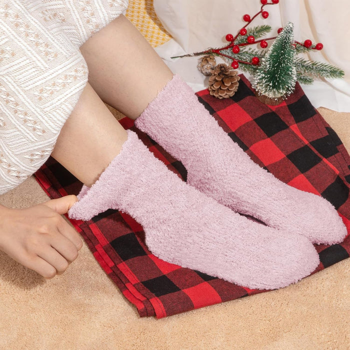 Pack Of 5 Fuzzy Slipper Diabetic Socks