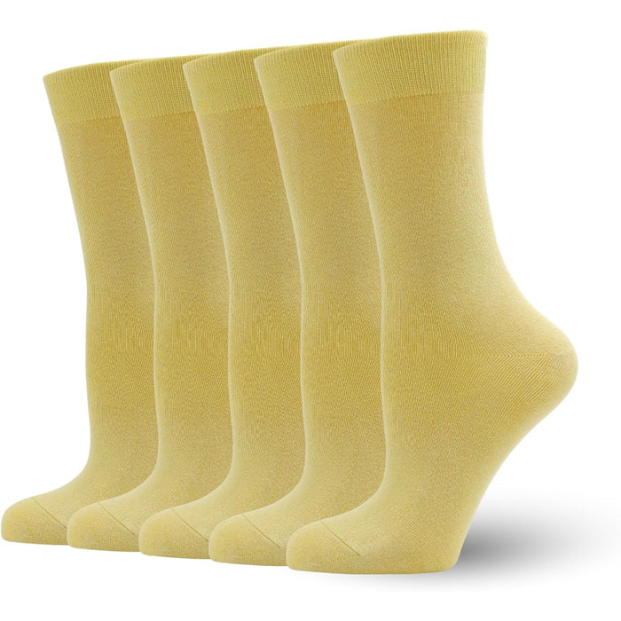 5 Pairs Soft Viscose Bamboo Crew Diabetic Socks - Comfort and Support