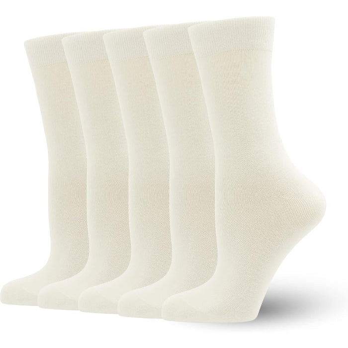 5 Pairs Soft Viscose Bamboo Crew Diabetic Socks