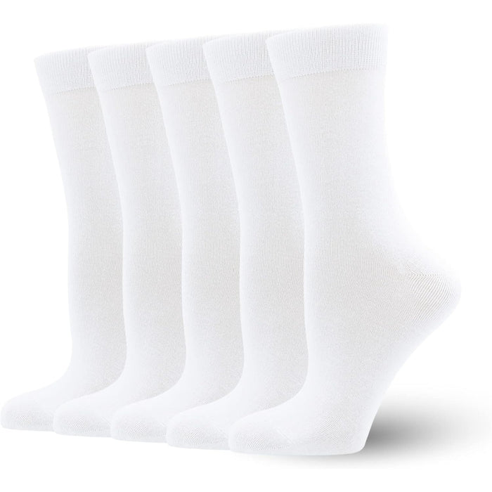 5 Pairs Soft Viscose Bamboo Crew Diabetic Socks