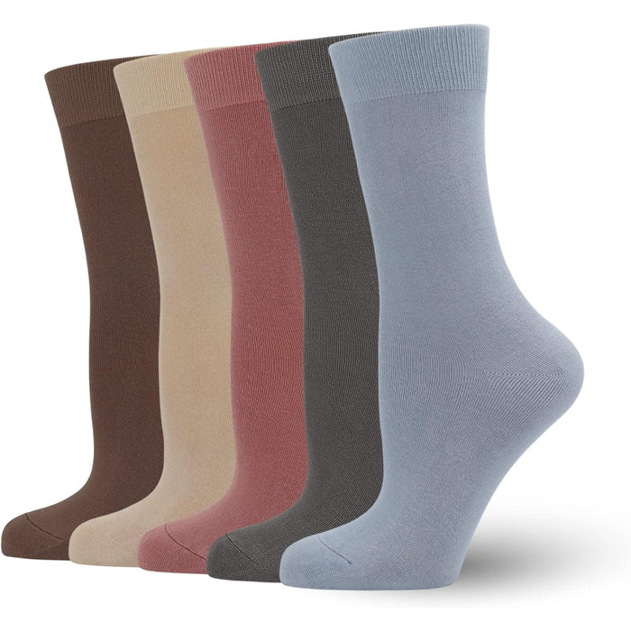 5 Pairs Soft Viscose Bamboo Crew Diabetic Socks - Comfort and Support