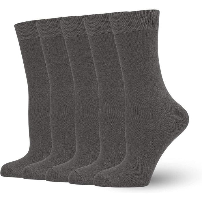 5 Pairs Soft Viscose Bamboo Crew Diabetic Socks - Comfort and Support