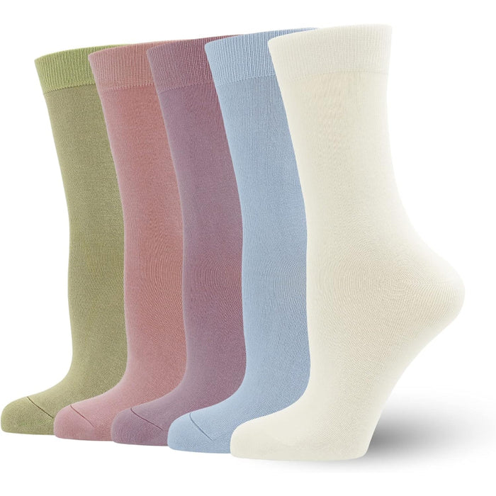 5 Pairs Soft Viscose Bamboo Crew Diabetic Socks - Comfort and Support