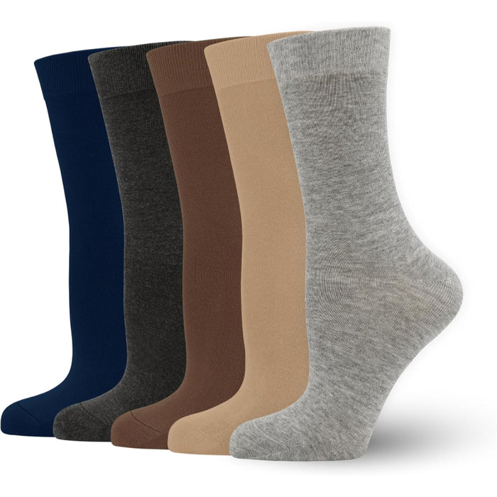 5 Pairs Soft Viscose Bamboo Crew Diabetic Socks - Comfort and Support