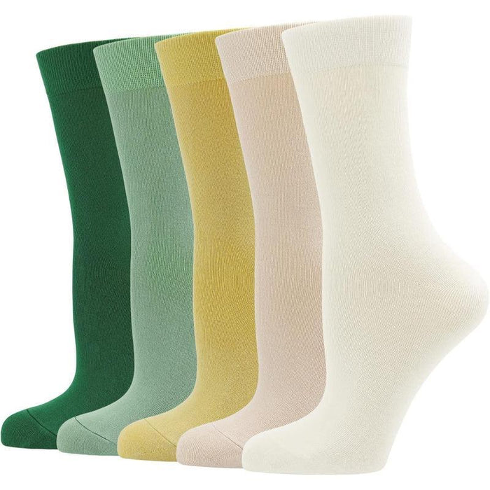 5 Pairs Soft Viscose Bamboo Crew Diabetic Socks - Comfort and Support