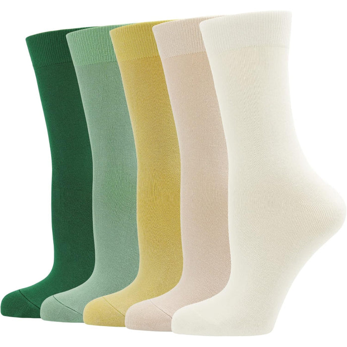 5 Pairs Soft Viscose Bamboo Crew Diabetic Socks