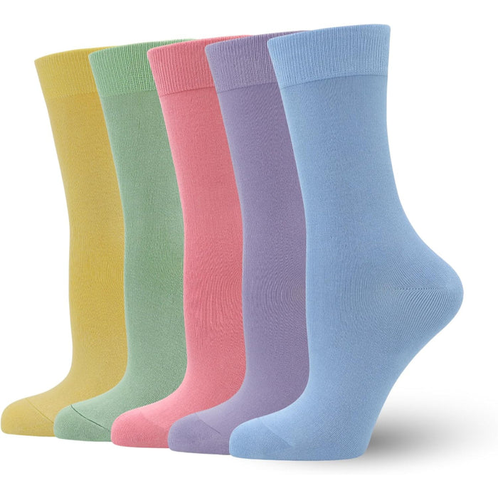 5 Pairs Soft Viscose Bamboo Crew Diabetic Socks