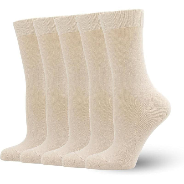 5 Pairs Soft Viscose Bamboo Crew Diabetic Socks - Comfort and Support