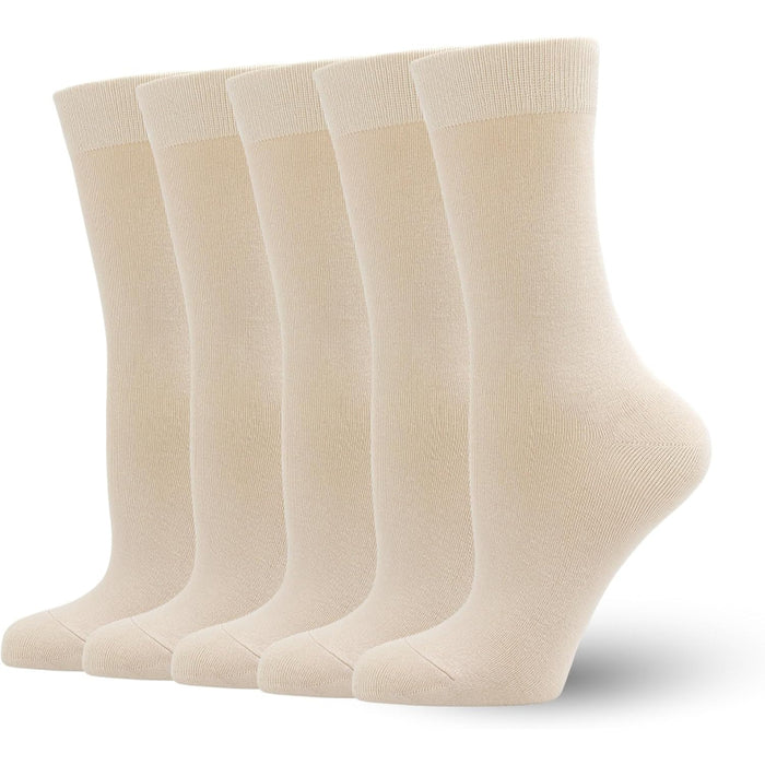 5 Pairs Soft Viscose Bamboo Crew Diabetic Socks