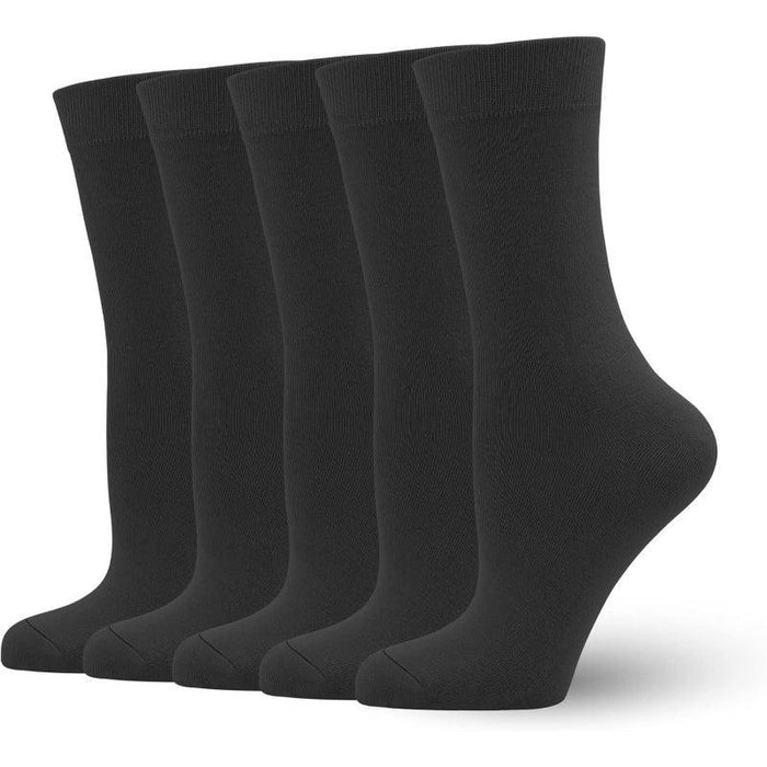 5 Pairs Soft Viscose Bamboo Crew Diabetic Socks - Comfort and Support