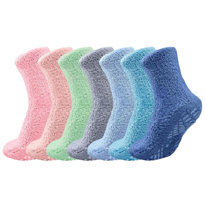 Pack Of 7 Cozy Non Slip Winter Diabetic Socks Pack