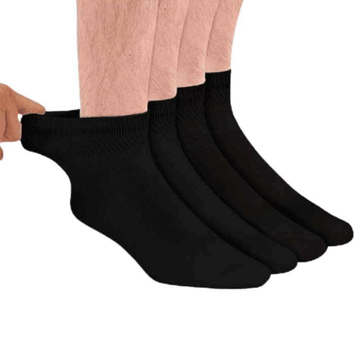 4 Pairs Quarter Length Seamless Neuropathy Socks