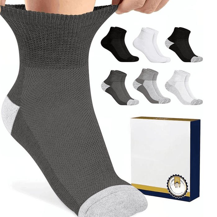 6 Pairs Quarter Length Neuropathy Socks – Comfort & Support