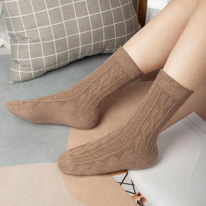 5-Pack Ribbed Mid-Length Socks - Comfortable and Stylish