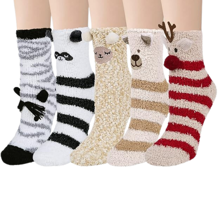 5 Pack Fuzzy Slipper Diabetic Socks – Warmth and Safety Combined