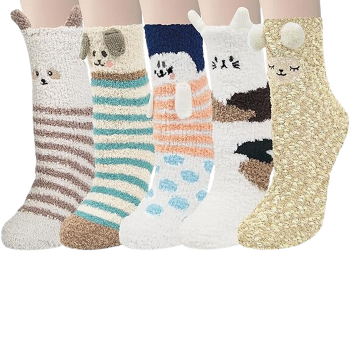 5 Pack Fuzzy Slipper Diabetic Socks – Warmth and Safety Combined