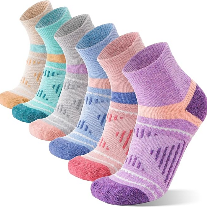 6 Pairs Cushioned Hiking Plantar Socks - Comfort and Support