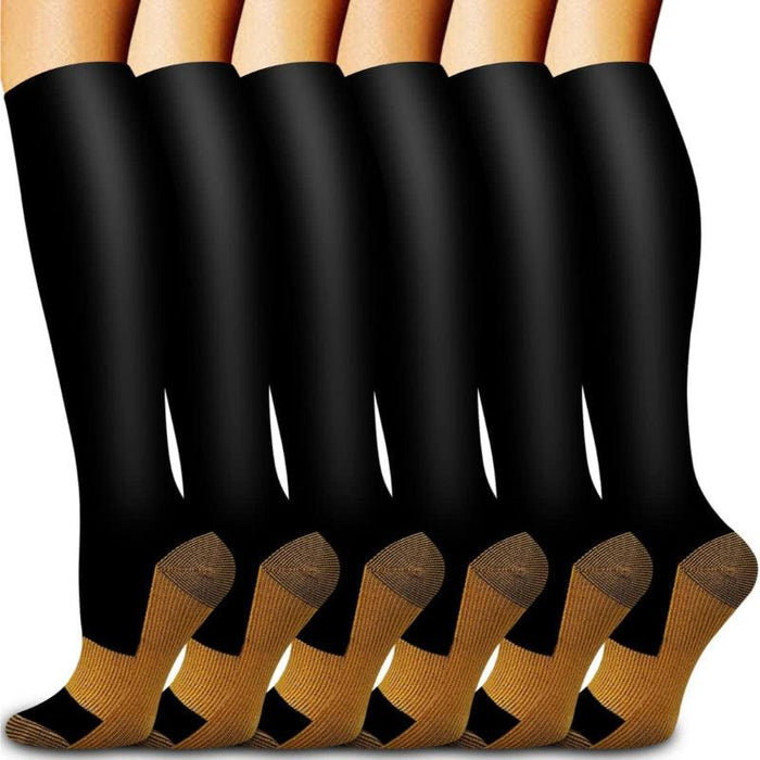 6 Pack Copper Compression Socks – Support and Circulation Boost