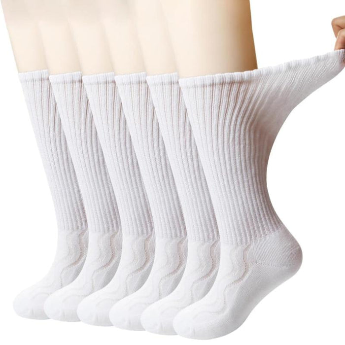 6 Pack Bamboo Diabetic Crew Socks – Moisture Wicking Comfort