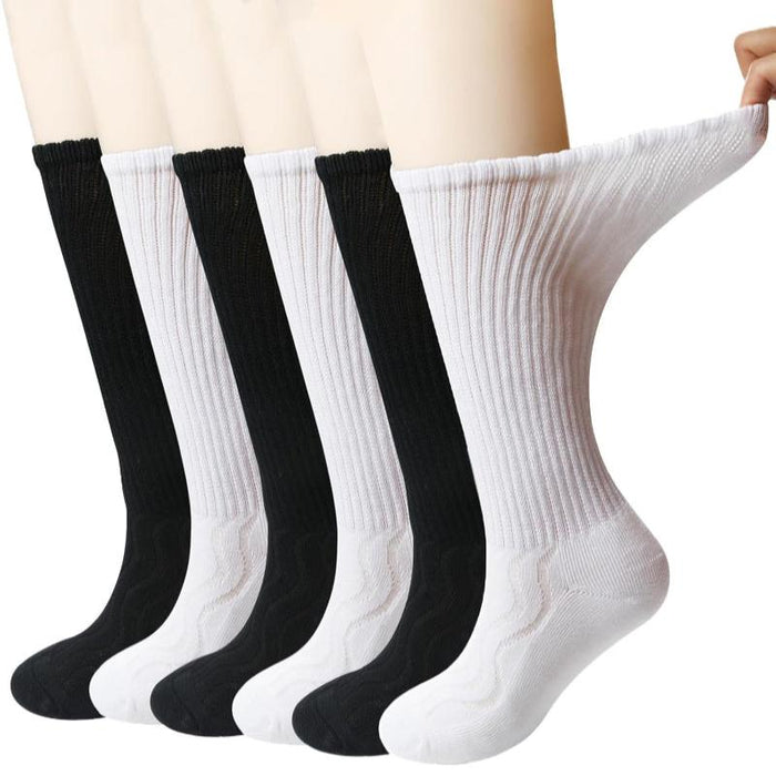 Pack Of 6 Bamboo Diabetic Crew Moisture Wicking Socks