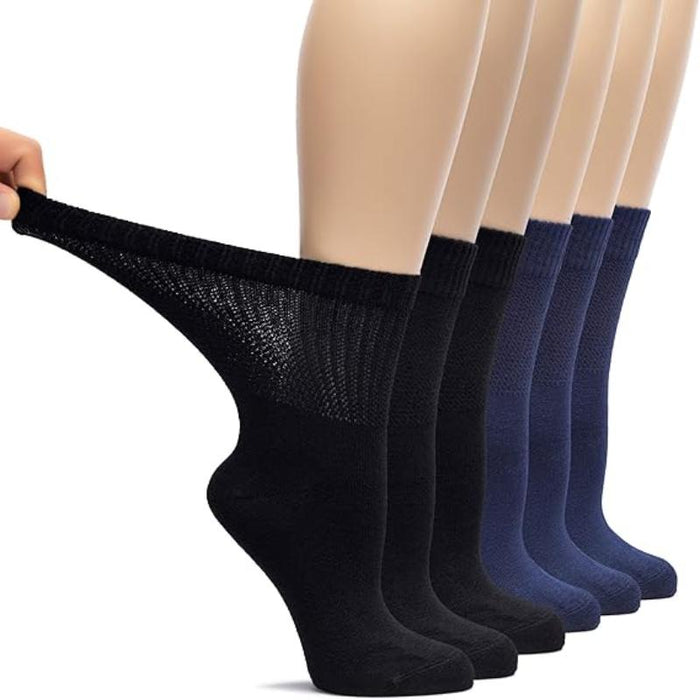 6 Pack Loose Fit Bamboo Socks – Comfortable and Lightweight