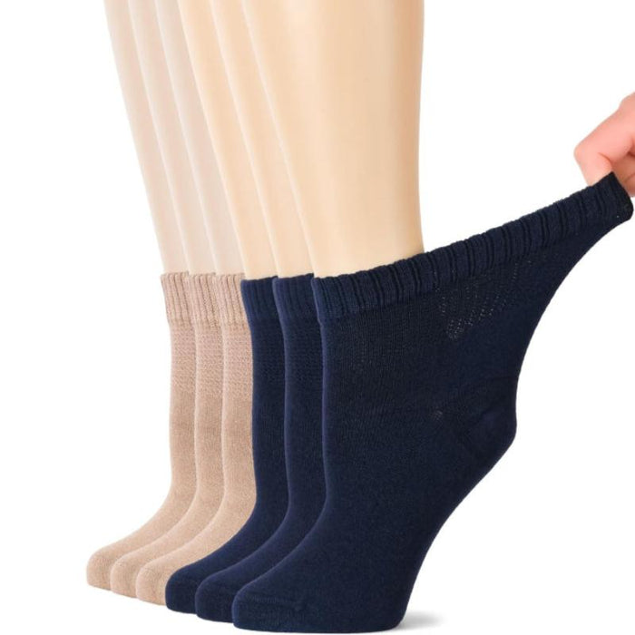 6 Pairs Bamboo Stretchy Diabetic Socks